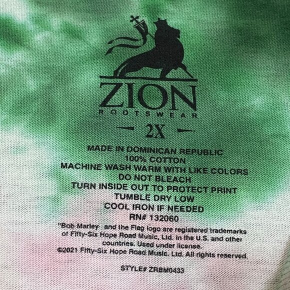 Ziggy Marley Rock Tour Tie-dye T-shirt, size 2XL - Picture 3 of 4